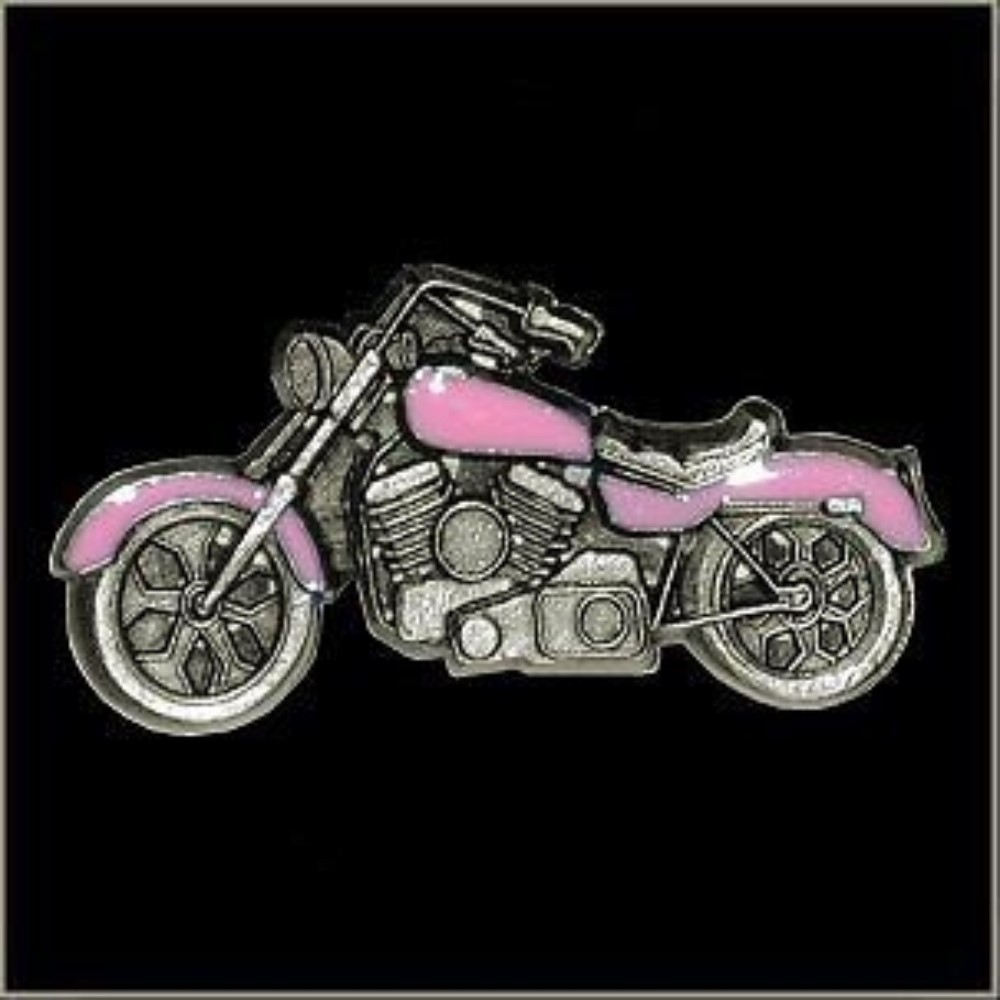 Pink Colored Motorcycle Biker Motorcycle Riding Pin for Hat Vest or Lapel