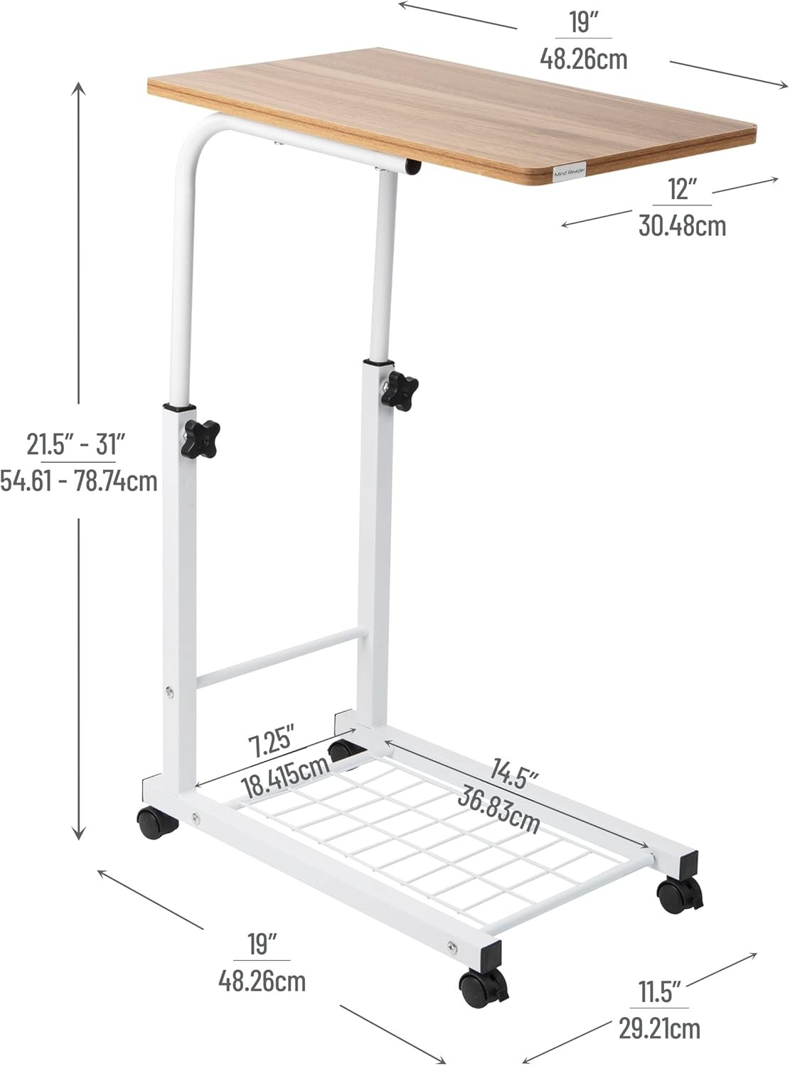Standing Desk Laptop Stand Height Adjustable Computer Table Work Table MDF 19" L