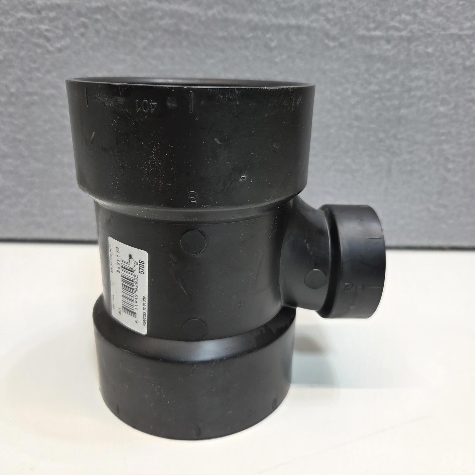 Charlotte Pipe Sanitary Tee ABS/DWV 3x3x1 1/2 Black NEW