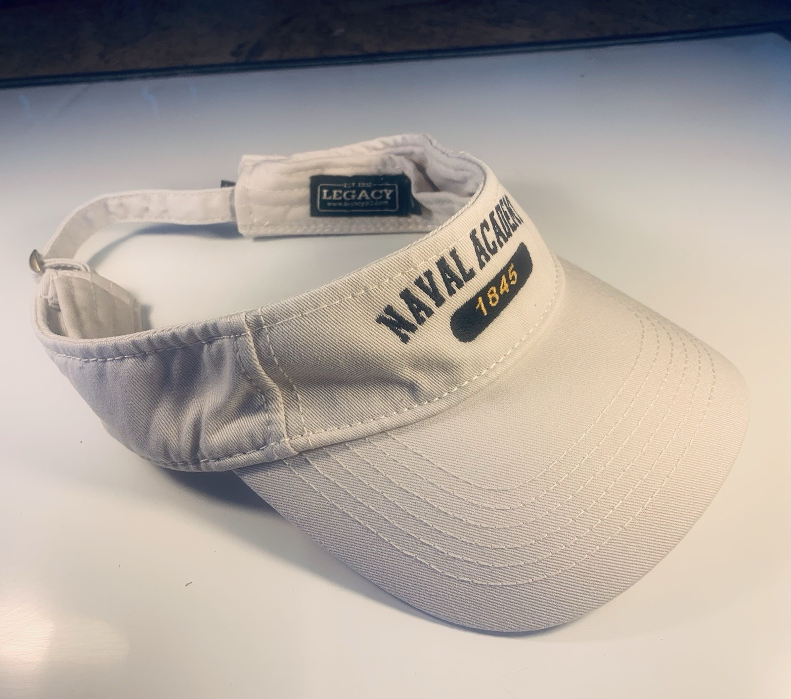 Naval Academy 1845 (USNA) Beige Cotton Visor Legacy Brand