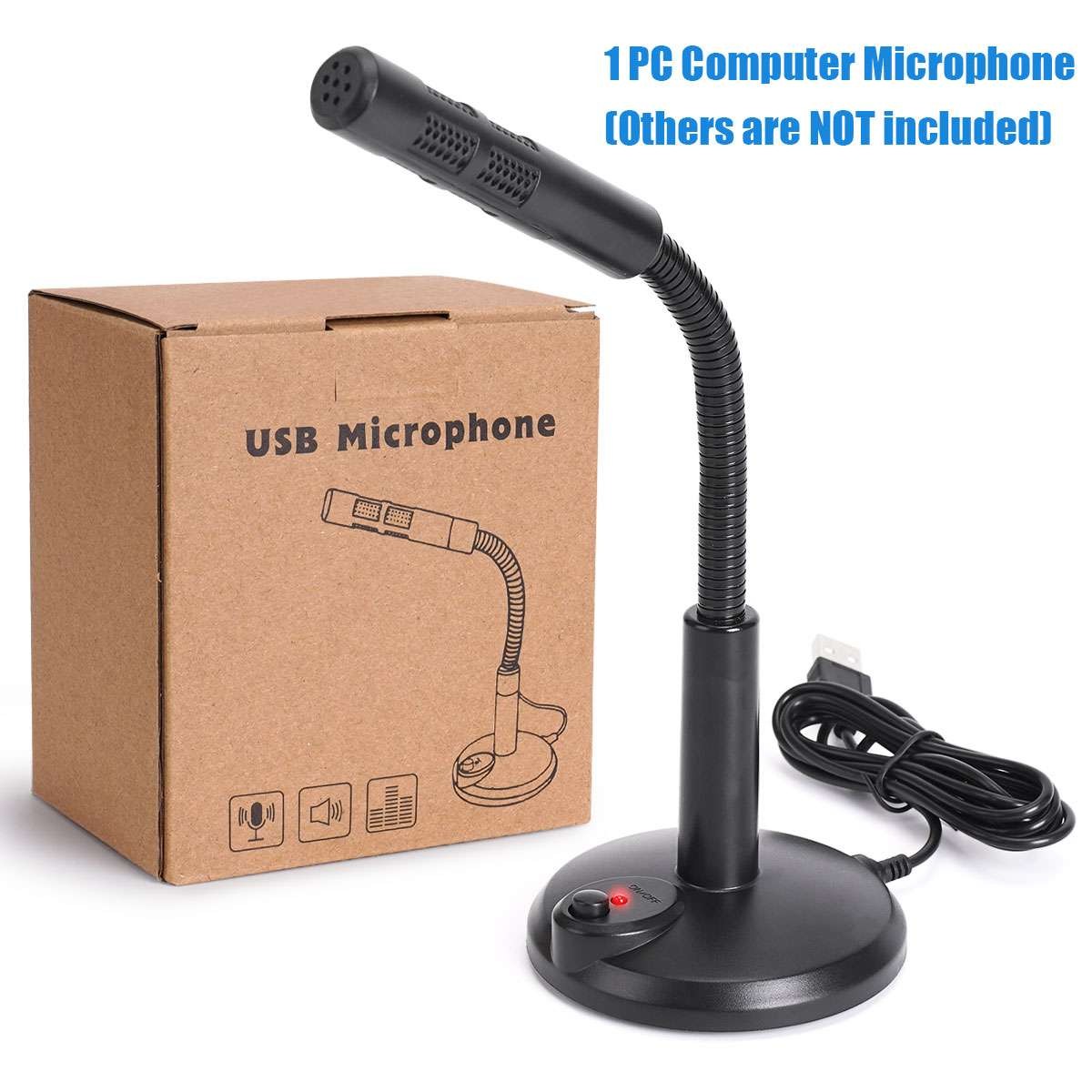 Computer Mini Condenser Microphone USB Stand Recording Mic For PC Desktop Laptop
