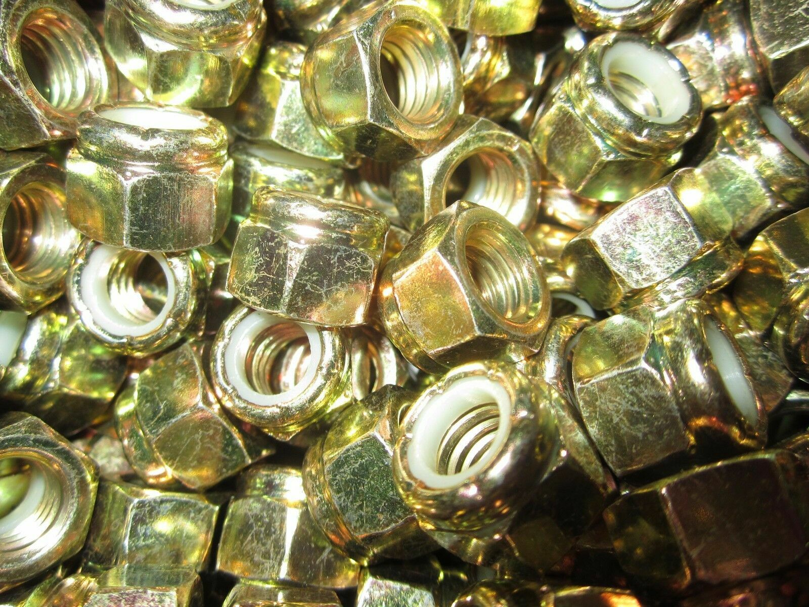 200 1/2-13 Coarse Thread Grade 8 Nylon Insert Hex Lock Stop Nut Yellow Zinc