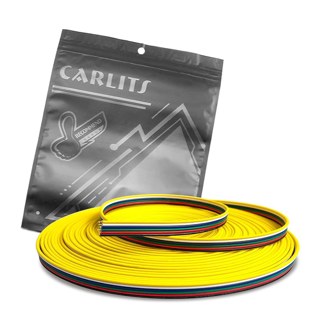 CARLITS 22AWG 6pin 65.6FT 20M RGB CCT Extension Cable RGBWW 20m, Blue,Green
