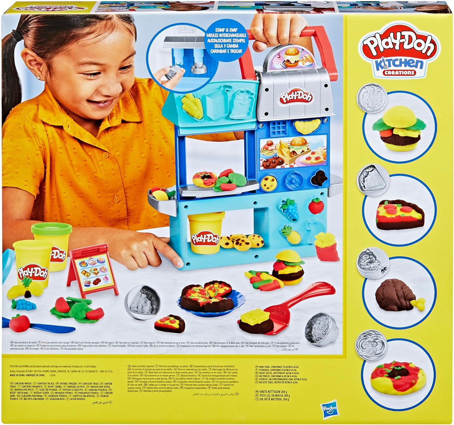 Play-Doh Kitchen Creations Busy Chef'S Restaurant Playset, 2-Sided Play Kitchen