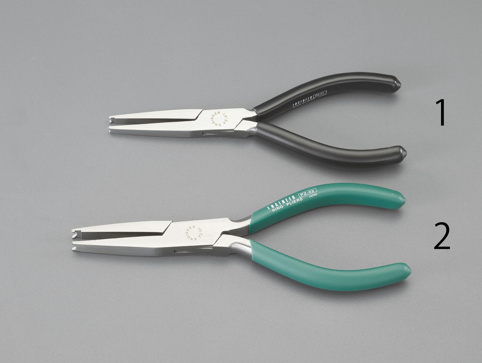 ENGINEER E-Ring Pliers PZ-01,PZ-02 (2-pc Set)  E-Ring Size 3~9mm Made in Japan