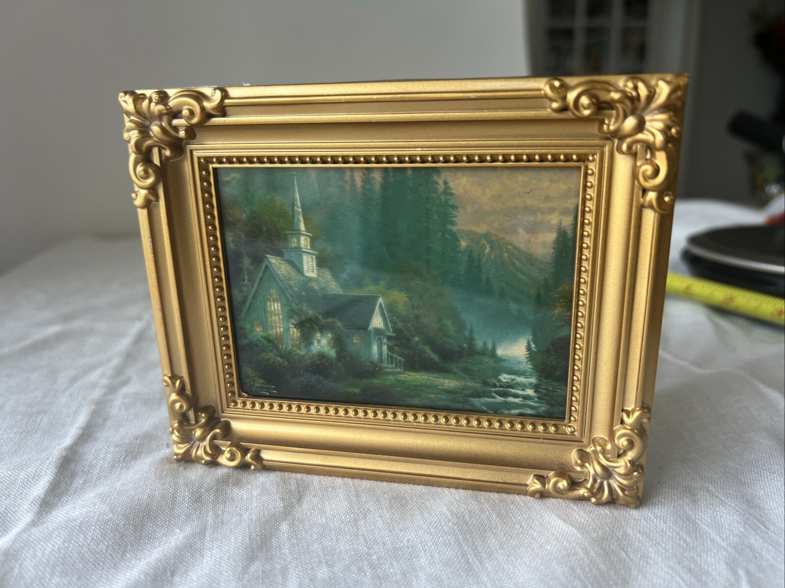 Thomas Kincaid Night Light Frame Miniature of The Forest Chapel Frame Only READ