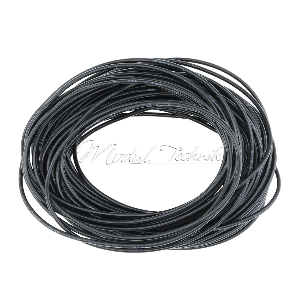 10M Black UL 1007 Hook Up Wire 80°C / 300V Hook-up 24AWG Cord DIY Electrical-