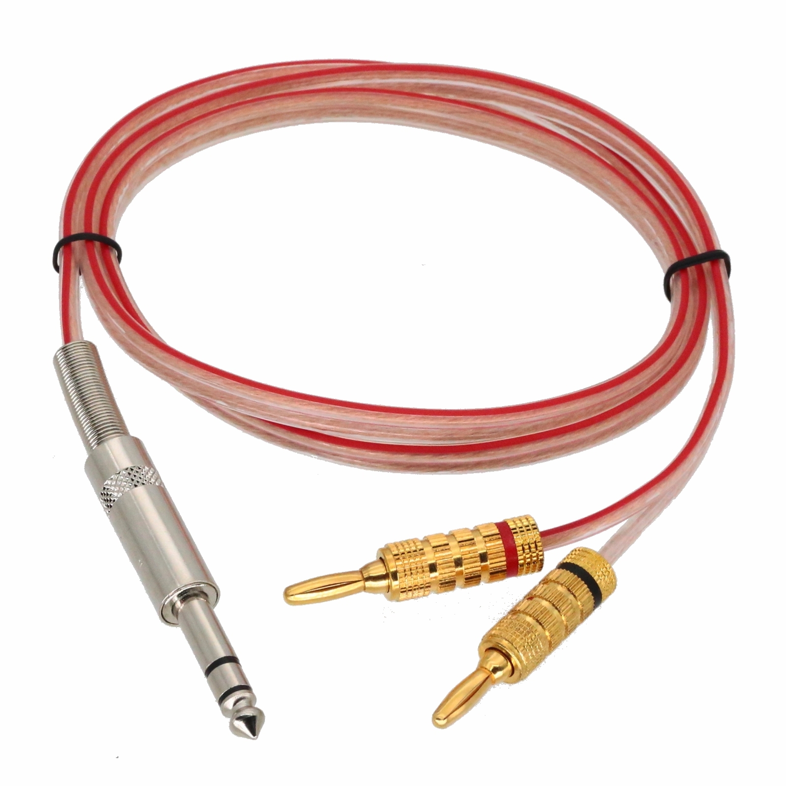 6.35mm Stereo Plug to Deluxe 4mm Banana AV Audio Cable Speaker Amplifier 1~20FT