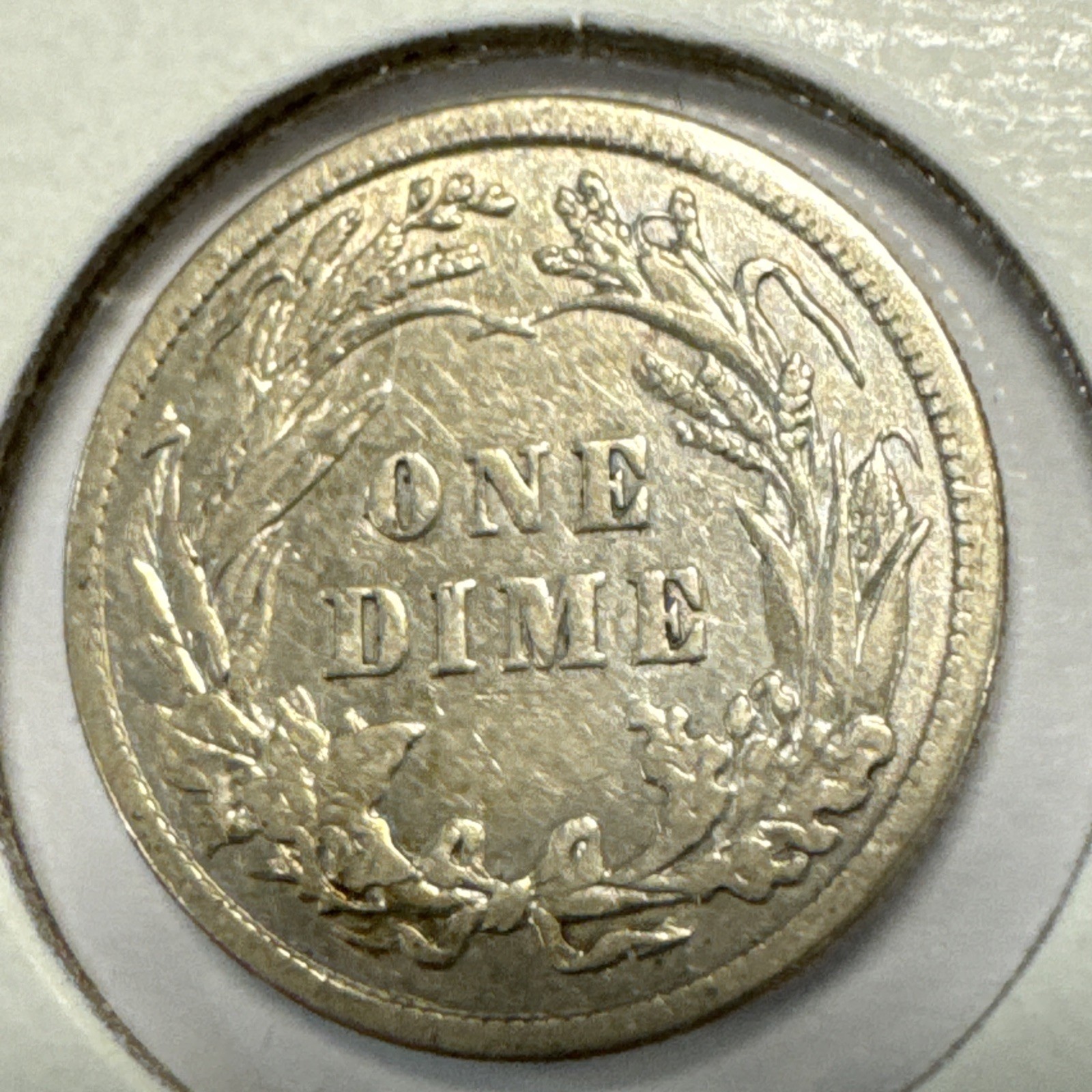 1915 Barber Silver Dime XF Details - Light Cleaning