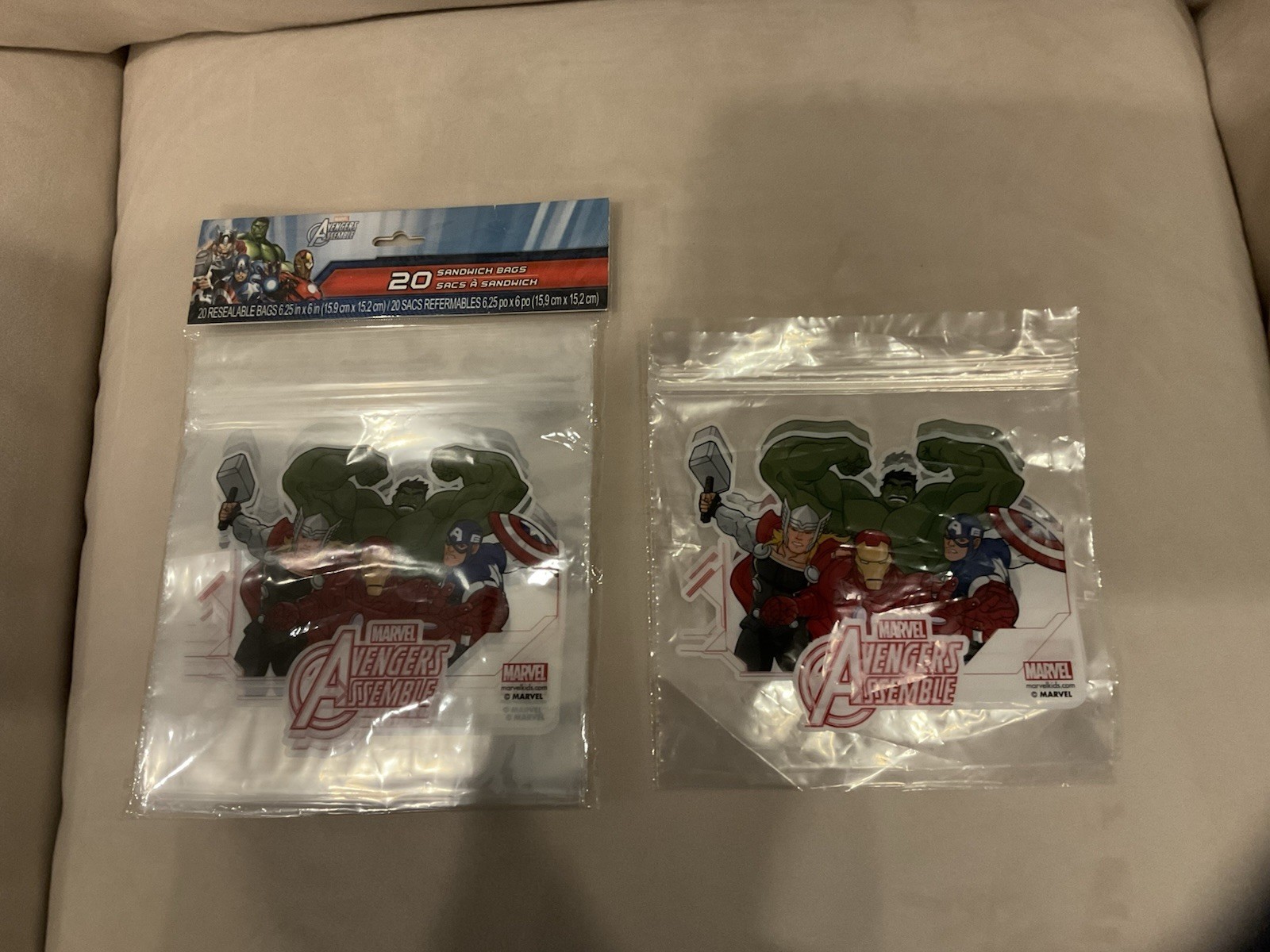 Marvel Avengers Assemble Sandwich Bags 6.25x6 In. 20+3 NEW. RARE 2015