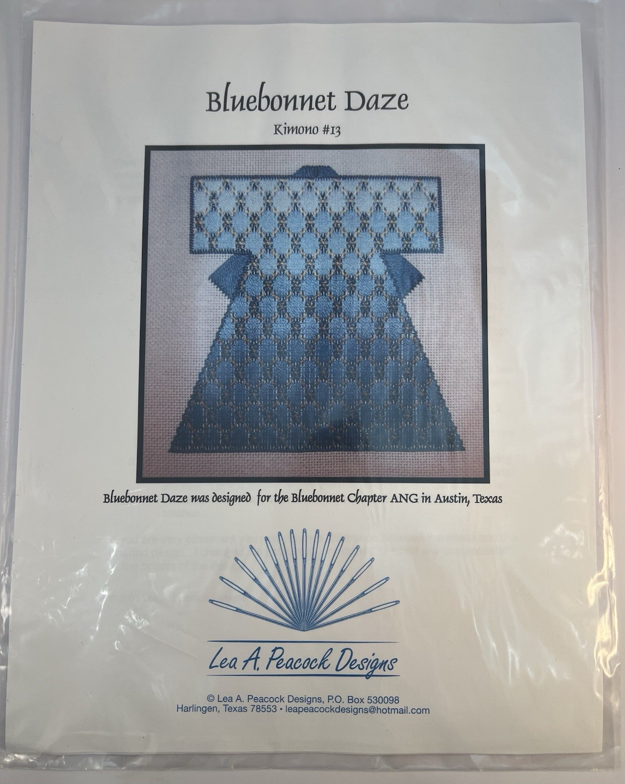 Bluebonnet Daze Kimono #13 Needlepoint Chart By Lea A. Peacock Designs