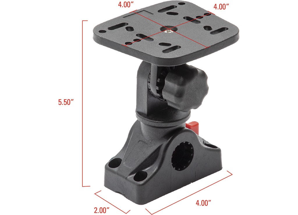 Extreme Max 3006.8658 Fish Finder Head Unit Mount/Pivoting Bracket Square Mount