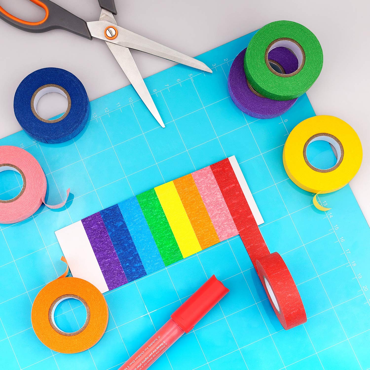 Decorative Painters Tape - 8 Color Variety for Creative Projects & Coding