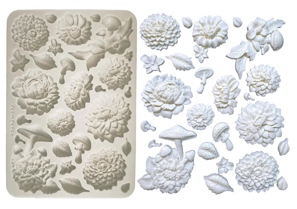 STAMPERIA SILICONE MOULD / MOLD - MASTER OF MAGIC PEONY  -  8 X 5  - KACMA570