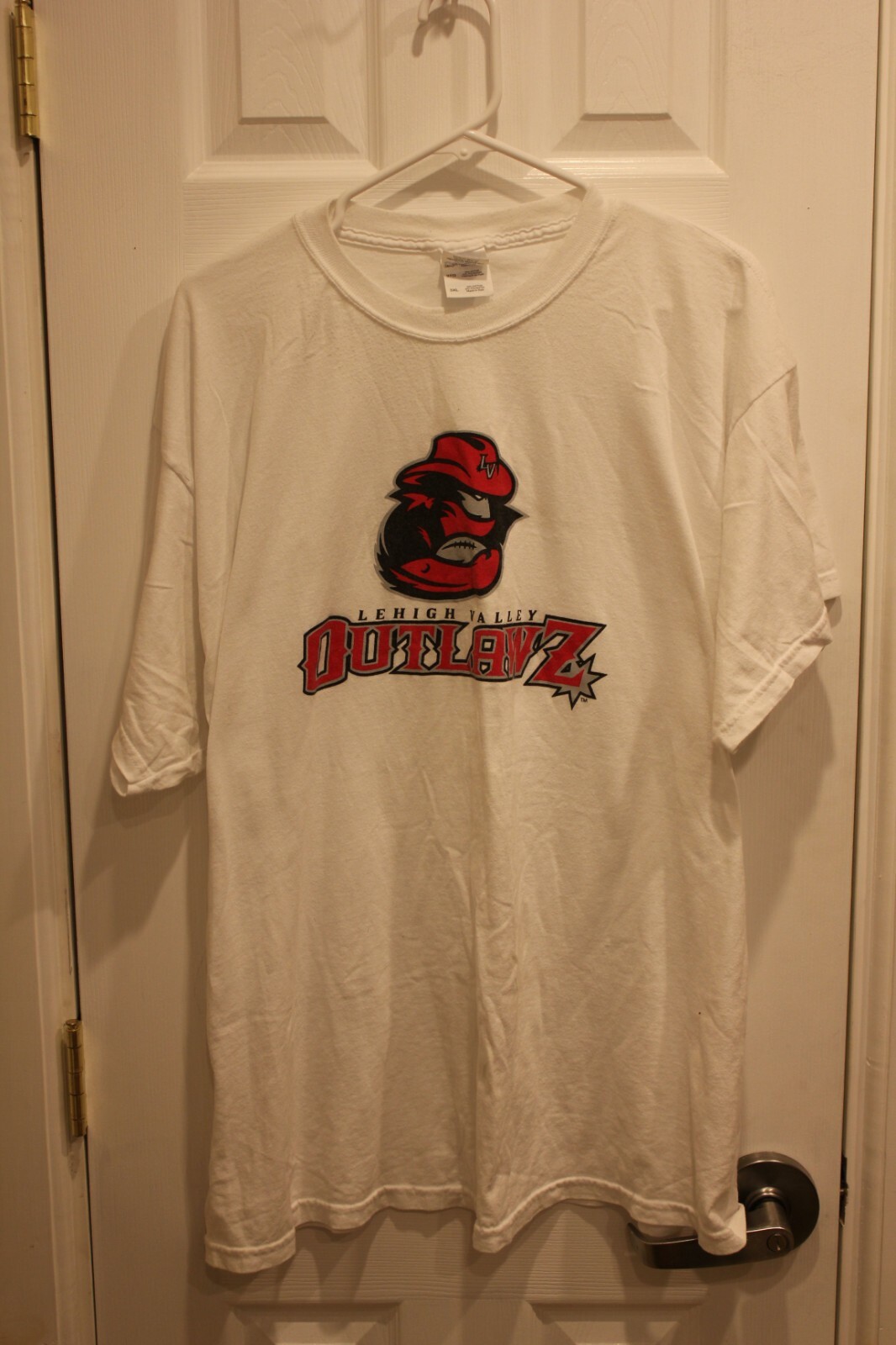 white Lehigh Valley Outlawz logo t-shirt - adult XXXL / 3XL
