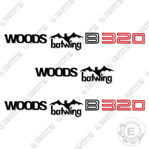 Fits Woods B320 Decal Kit Batwing Cutter - 7 YEAR OUTDOOR 3M VINYL!