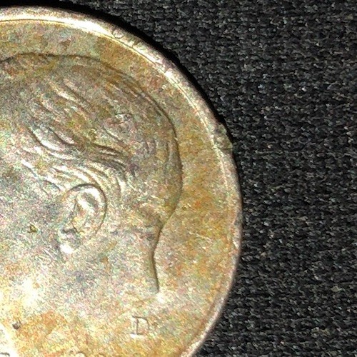 2010 - D Roosevelt Dime Rim Error Color Stained