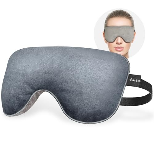 Lavender Heat Eye Mask, Microwavable Moist Heating Pad for Dry Eyes, Blue