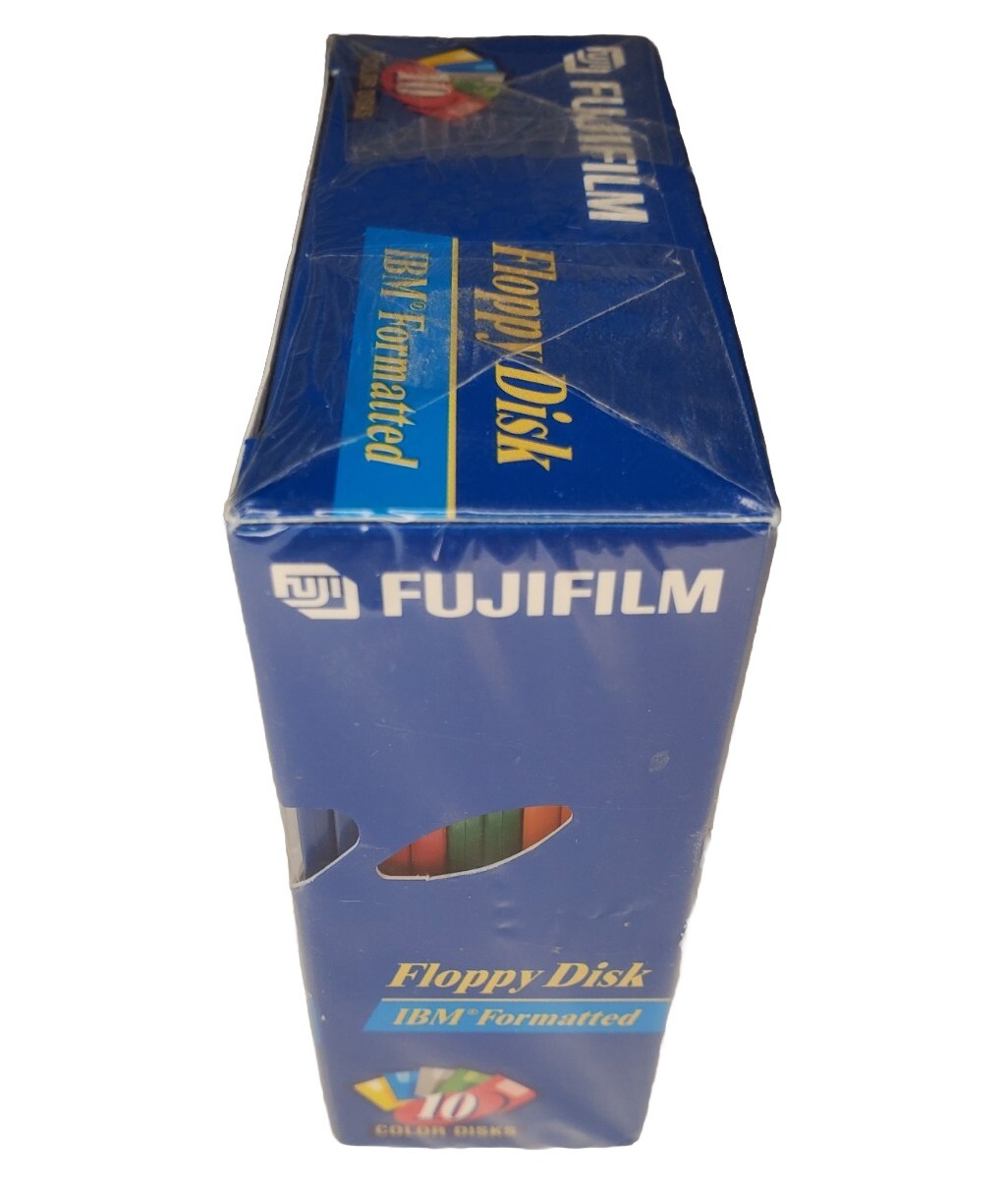 NEW Fujifilm Floppy Disk 3.5 PC IBM Formatted 2HD Diskettes High-Density 10-Pack