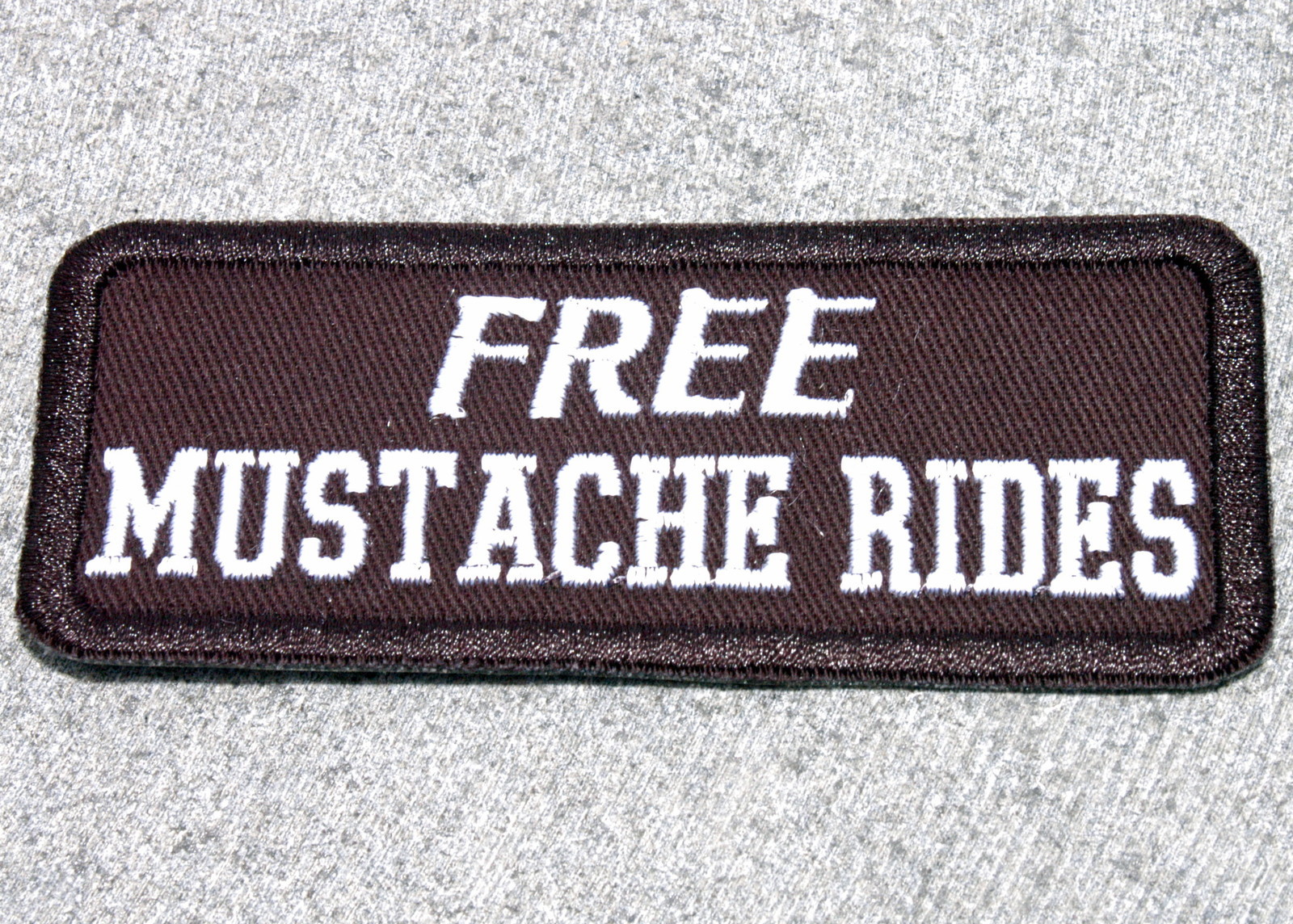 FREE MUSTACHE RIDES Biker Vest Motorcycle Patch