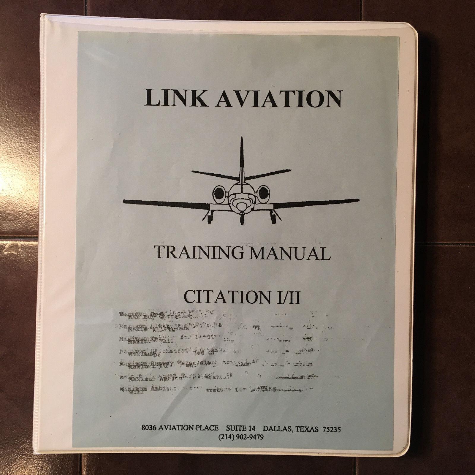 Citation I and Citation II Pilot Training Manual