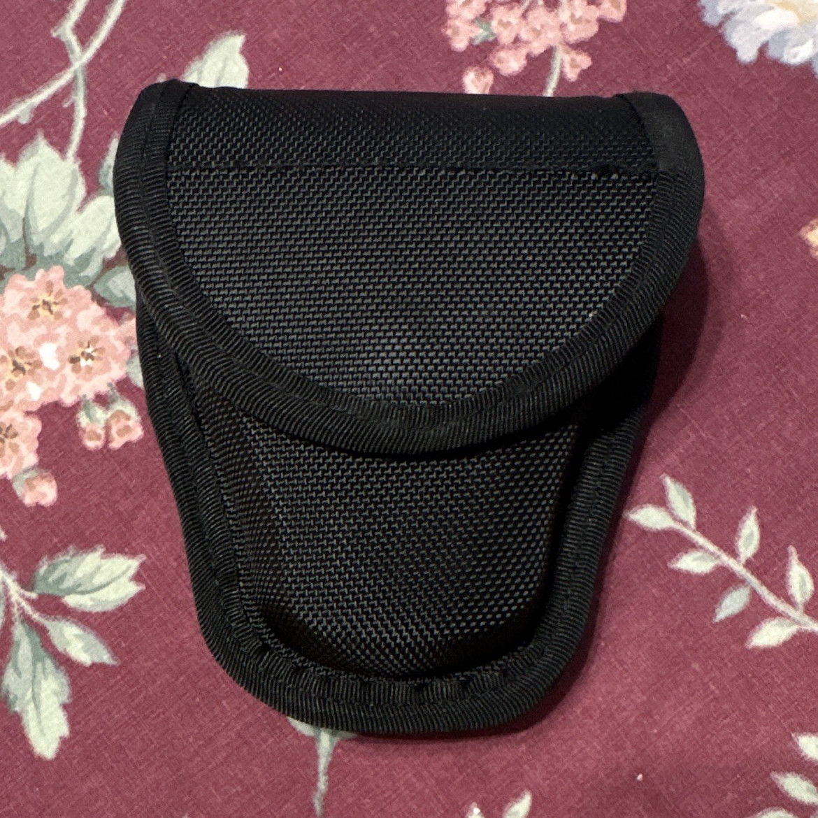 Black Nylon Snap-Closure Handcuff Case Pouch, 1 Pair Capacity, Lightweight