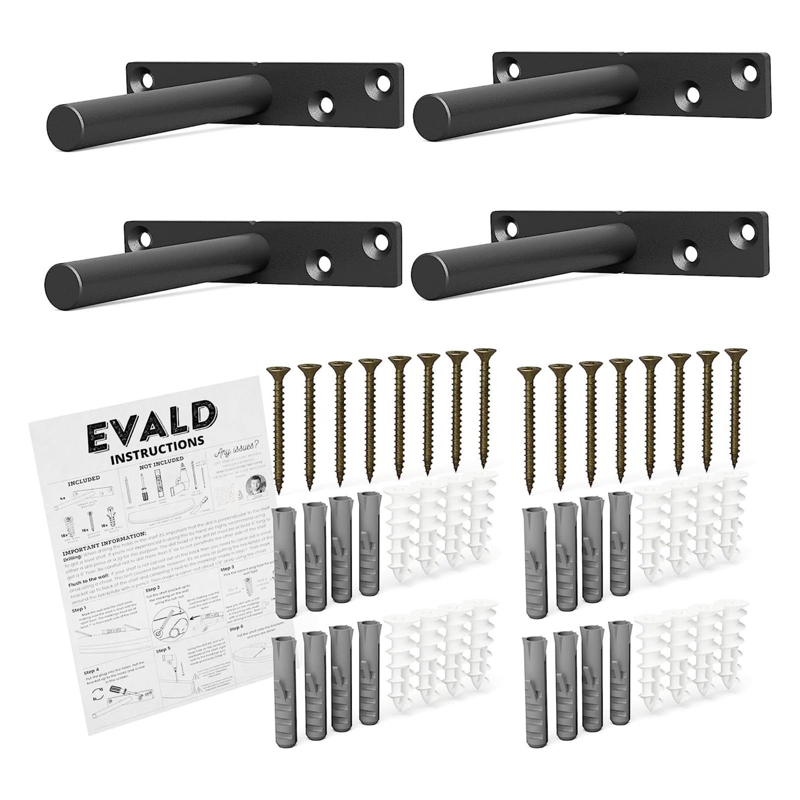 4 Inch Heavy Duty Floating Shelf Bracket Mantel Mount Blind Hardware 4 PCS