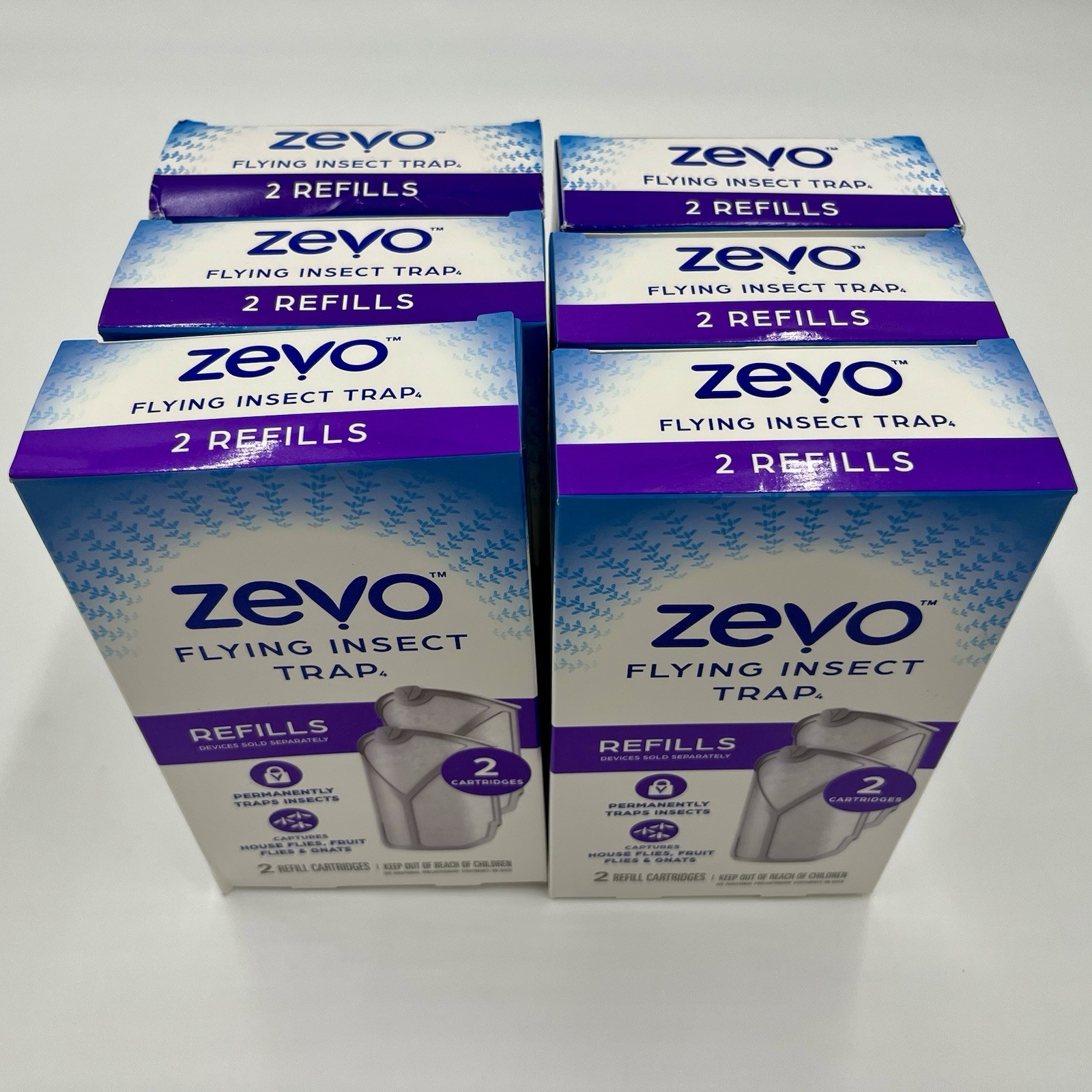 12 total Zevo flying insect trap refill cartridges - no device - easy to use