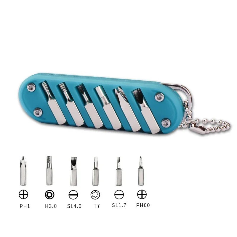 7-in-1 Multifunction Folding Knife Screwdriver Keychain Tool Stainless Steel
