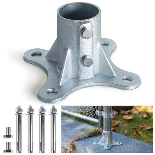Pack Post (Actual: 3/8" OD) Chain Link Fence Post Floor Flange, 2 1/2" 2