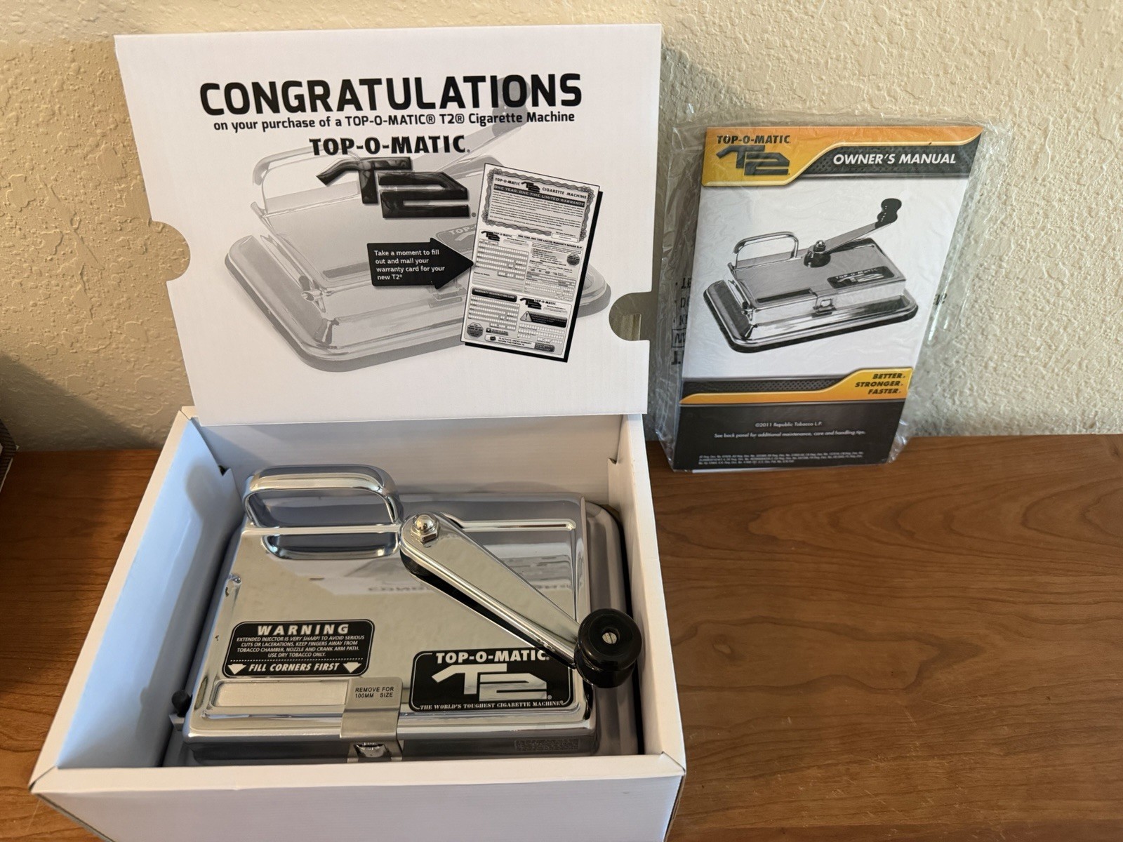 Top-O-Matic T2 Cigarette Machine Roller with Box and Instructions