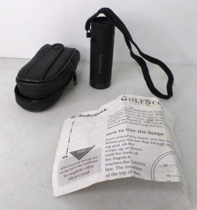 VINTAGE RADIO SHACK GOLFSCOPE RANGEFINDER MONOCULAR 5x20mm w/ CASE INSTRUCTIONS