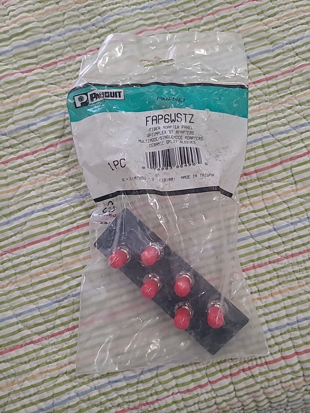 NEW - RED BOX FIBER ADAPTER PANEL SIX DUPLEX ST PAIRS