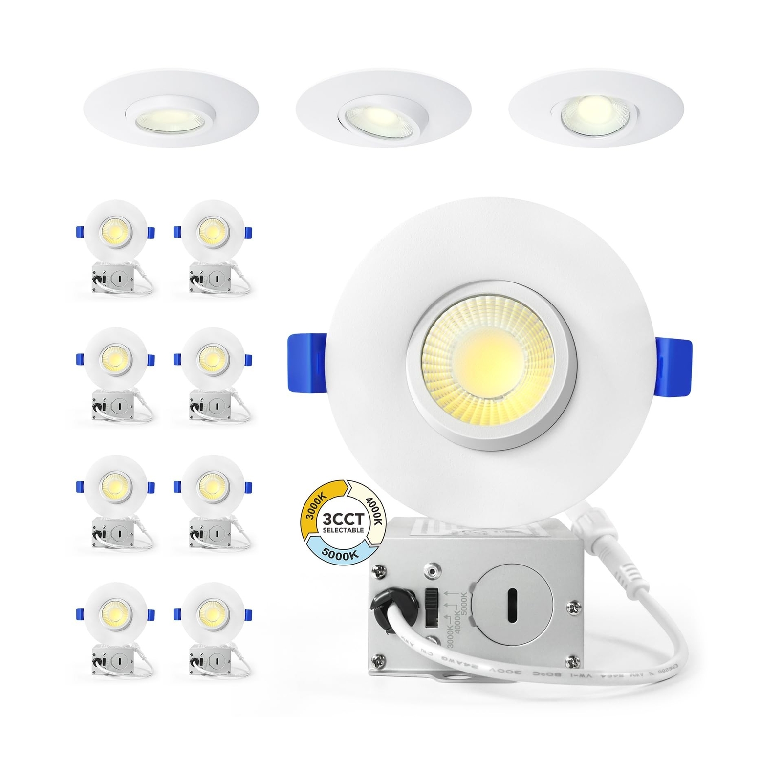 3 Inch Gimbal Led Recessed Lights, Waterproof recessed Lights for Shower with...