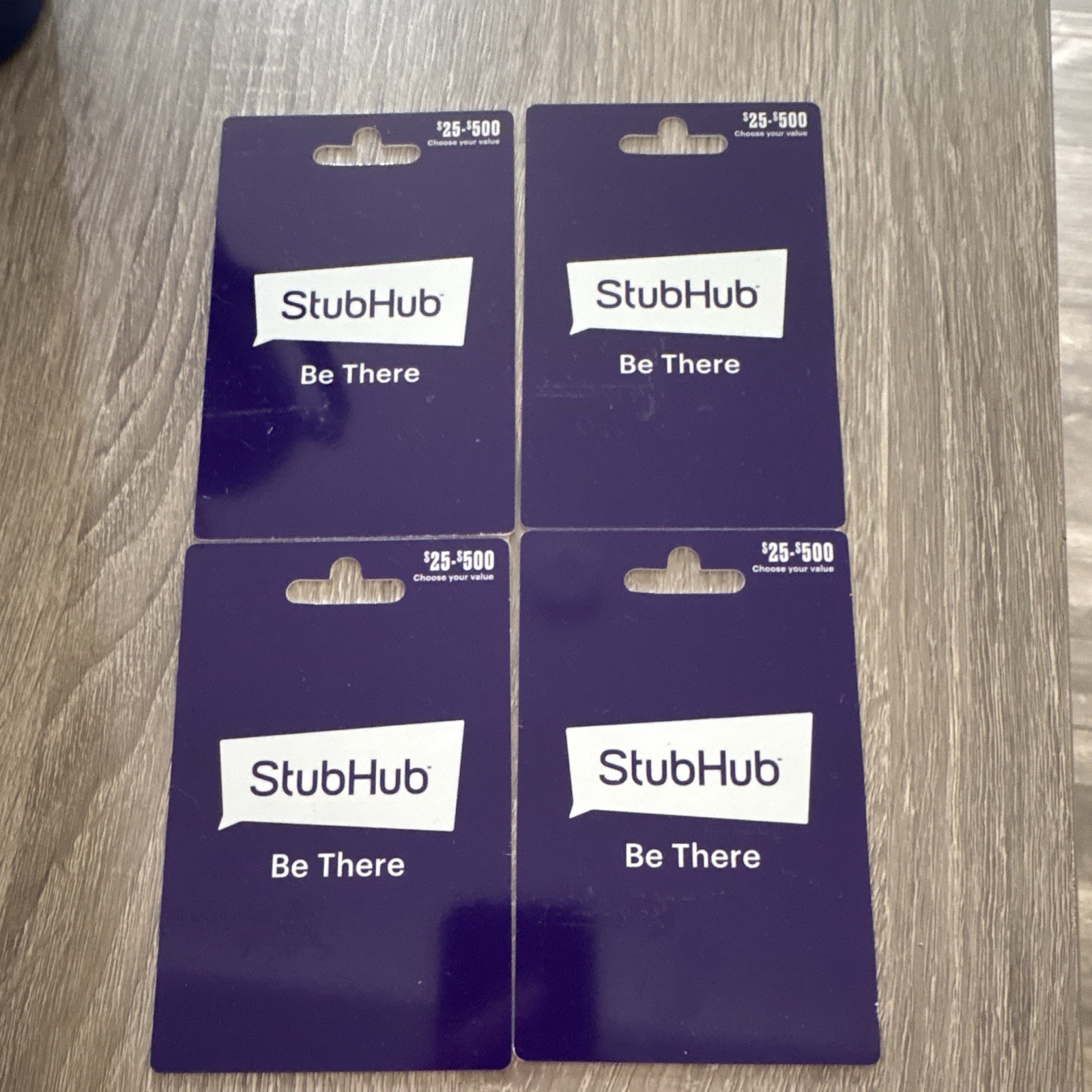 4 StubHub gift cards $100 on each. US Nationwide, No Expiration