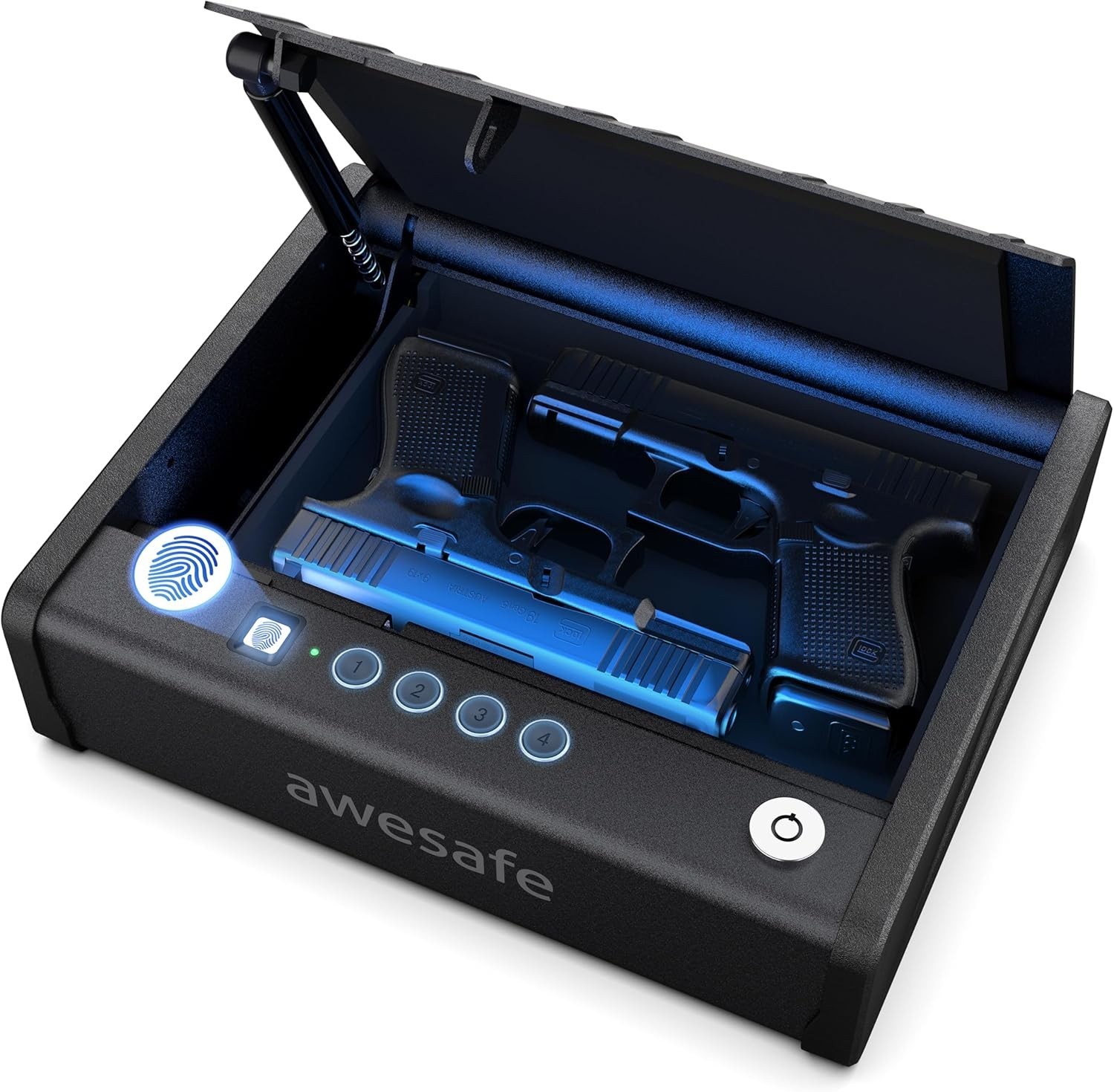 SALE!! AWESAFE Biometric Electronic Pistol Safe Black Steel Wall Mountable NEW