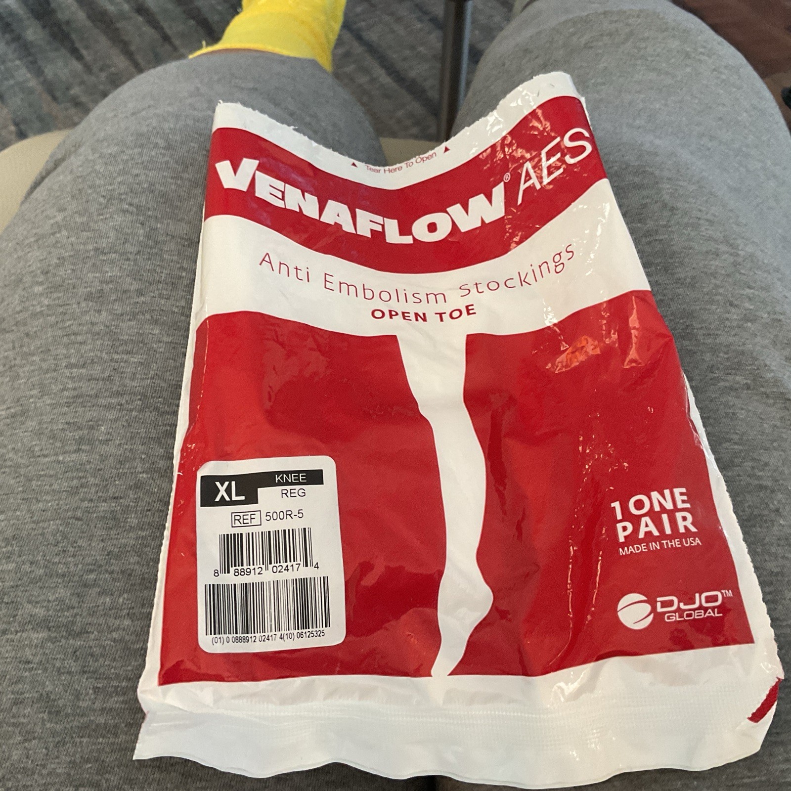 VENAFLOW AES COMPRESSION STOCKINGS  1 Pair New In bag Size XL Open toe White