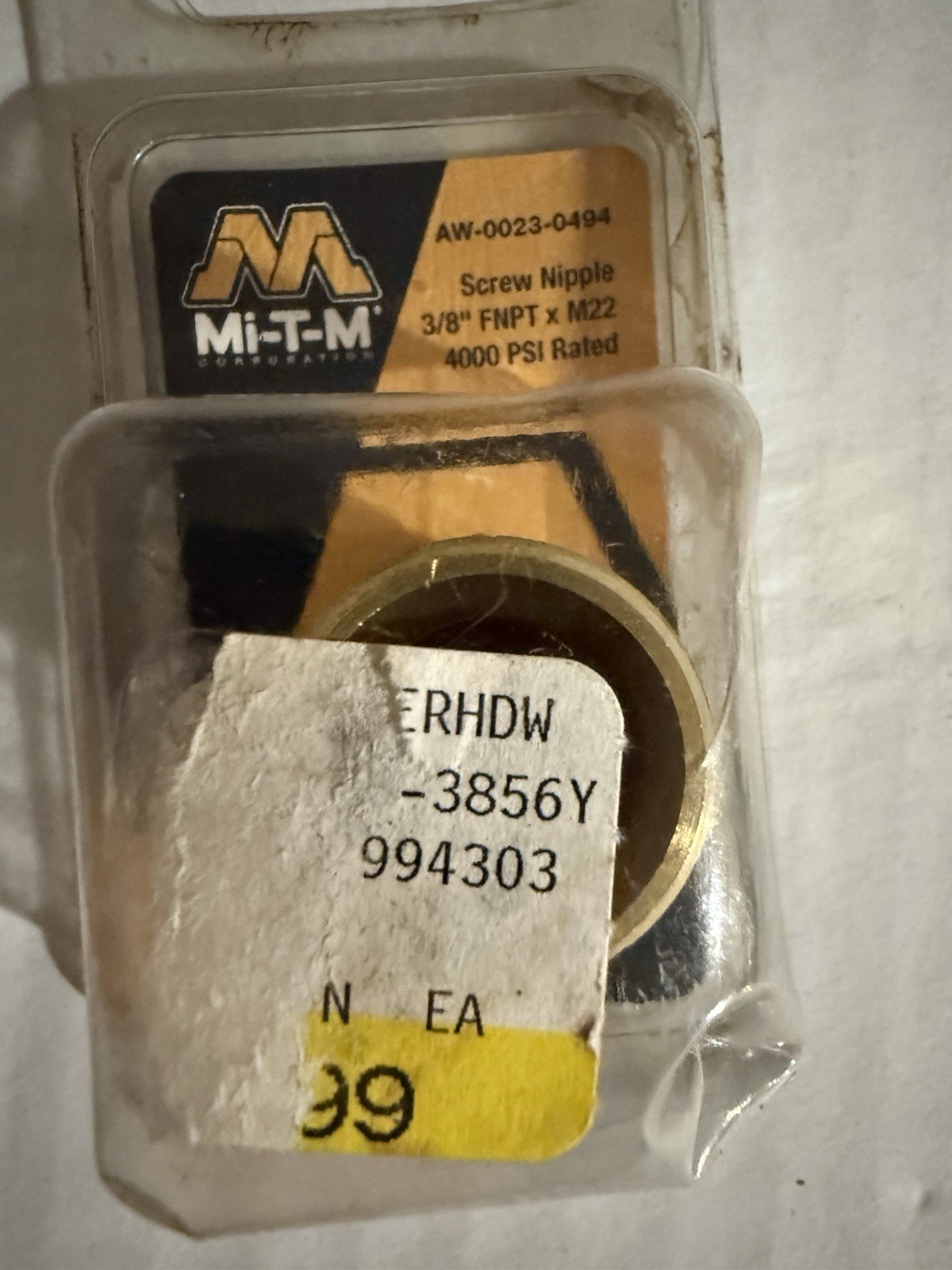 Pressure Washer Screw Nipple 3/8" FNPT x M22 AW-0023-0494 Mi-T-M