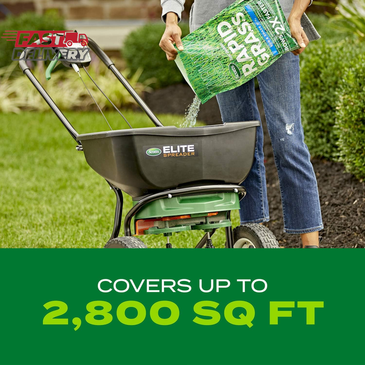 Scotts Turf Builder Rapid Grass Sun and Shade Mix, Combination Grass Seed and Fe