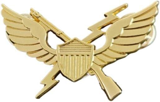 GOLD WW2 USA VIETNAM WAR 11TH AIRBORNE AIR GROUND ASSAULT WINGS METAL BADGE PIN