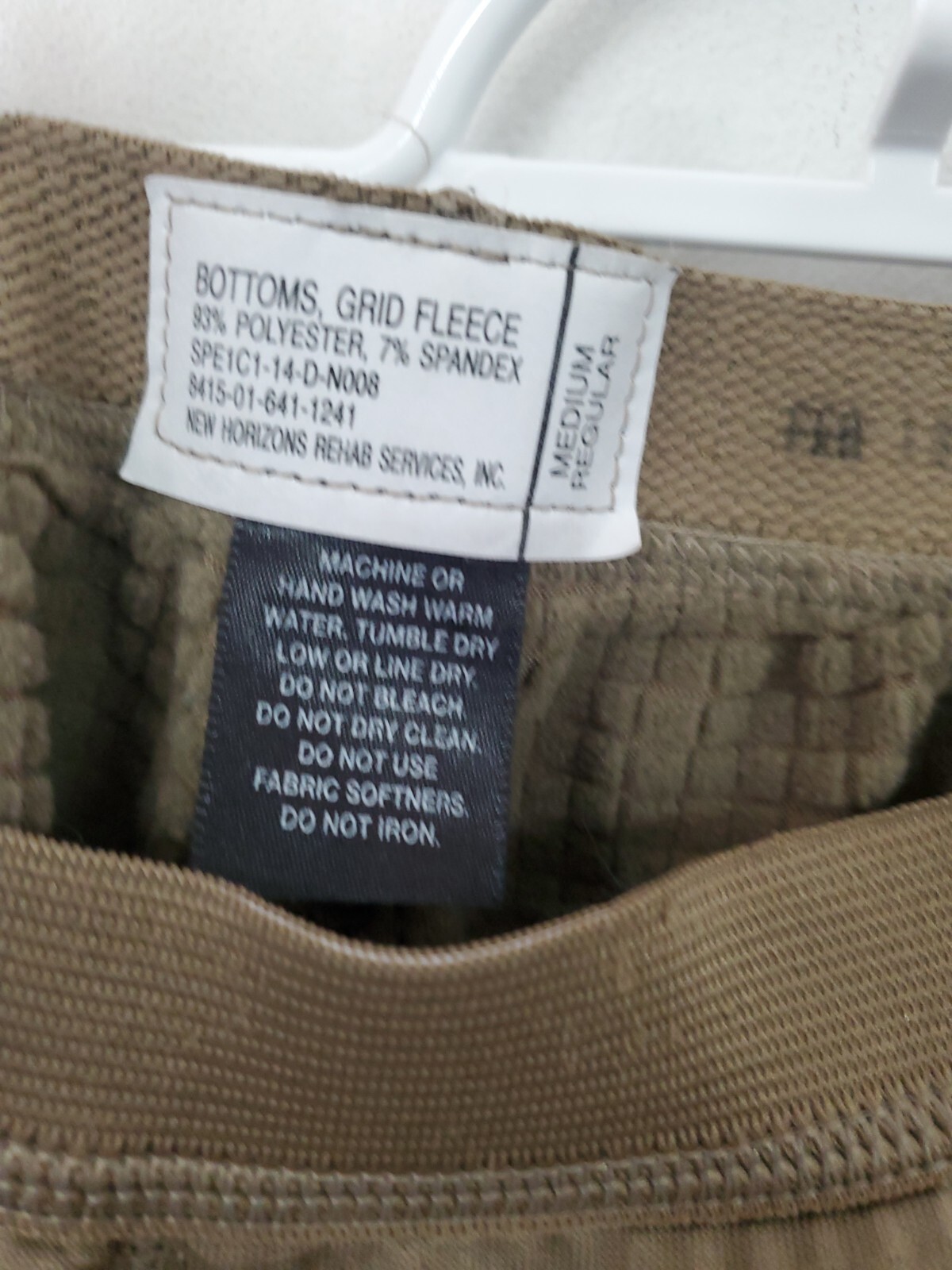 Level 2 Cold Weather Bottoms Grid Waffle Fleece pants tan medium regular coyot