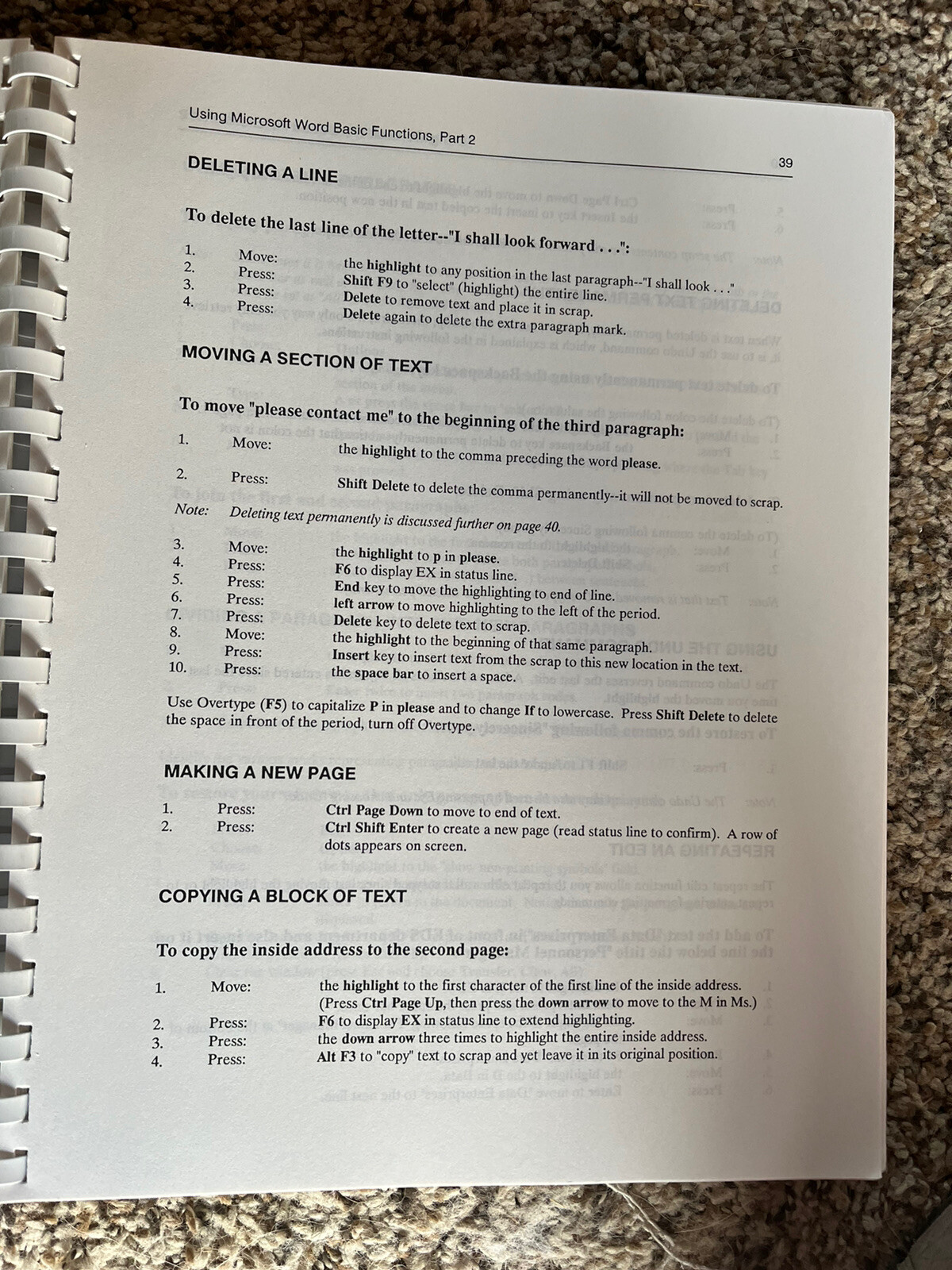 Using Microsoft Word Version 5.0 Basic Functions IBM By J. Wilson/P.Shepard book