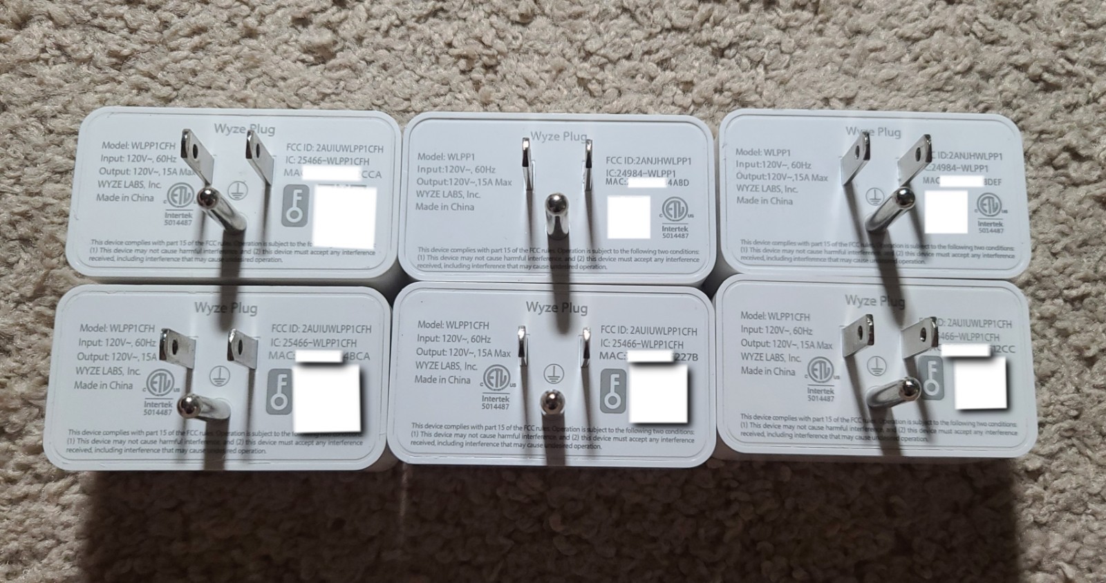 Wyze Compact Smart Plug WLPP1 WLPP1CFH-1 6-Pack