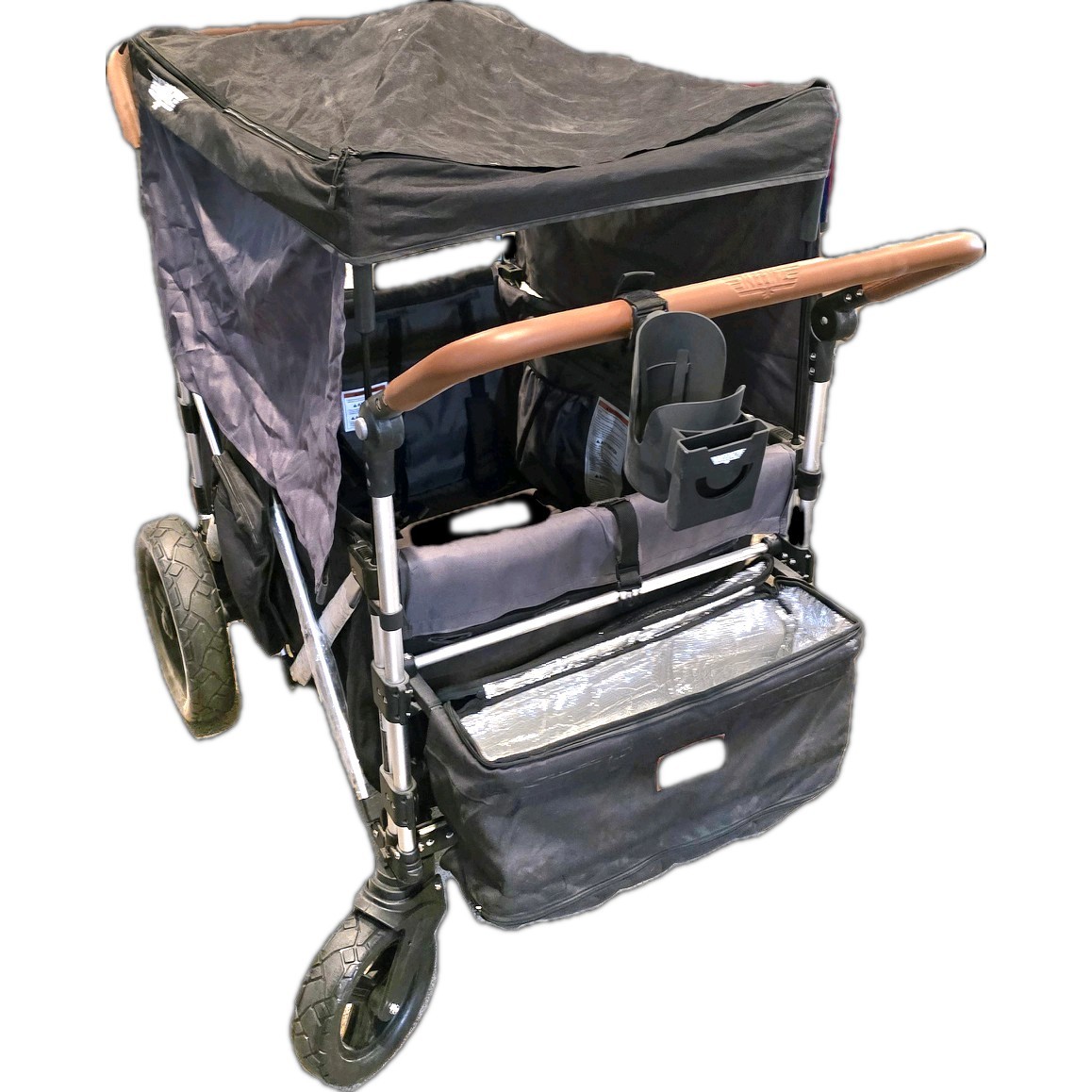 Keenz 7s Stroller Wagon - Gray includes canopies and all accessories.