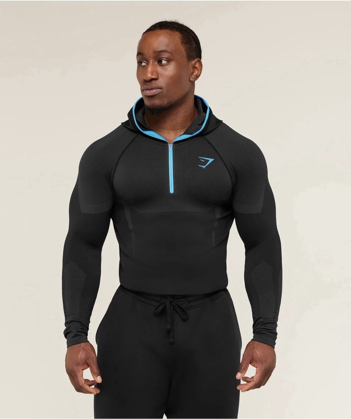 Gymshark Onyx 5.0 Seamless Hoodie - Black Onyx Grey - XXXLARGE - SHIP NOW!!!