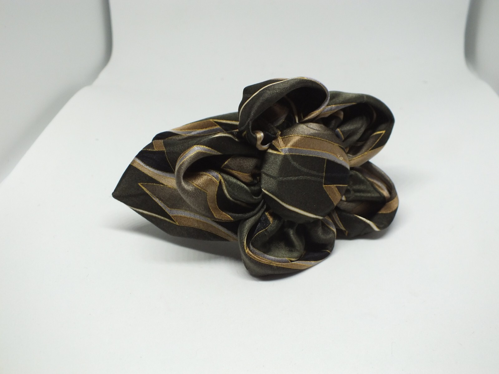 Upcycled Repurposed BOHO Bracelets From Tie Flower Snap Closure One of a Kind