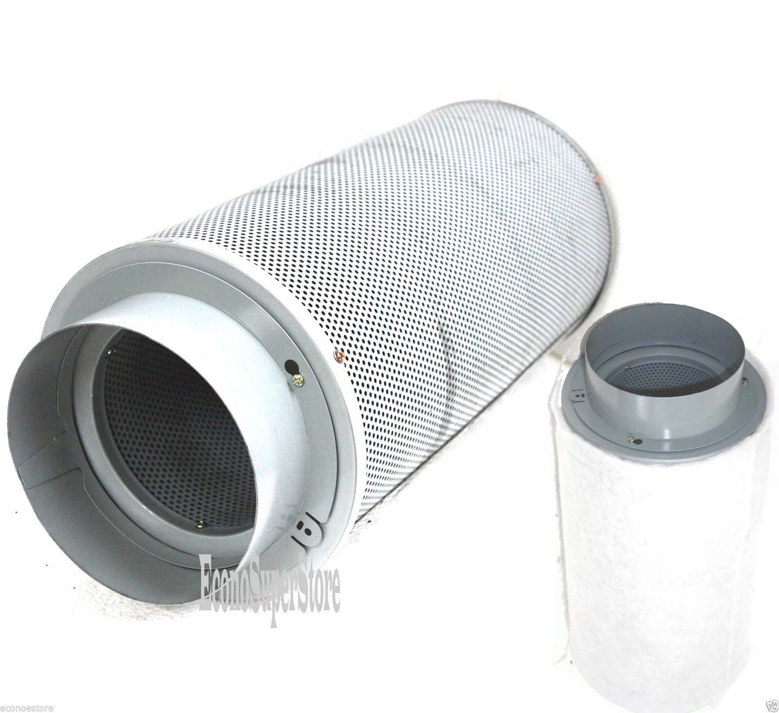 Lot of Two 6" inch Inline Exhaust Air Carbon Filter Odor Control Scrubber 440CFM