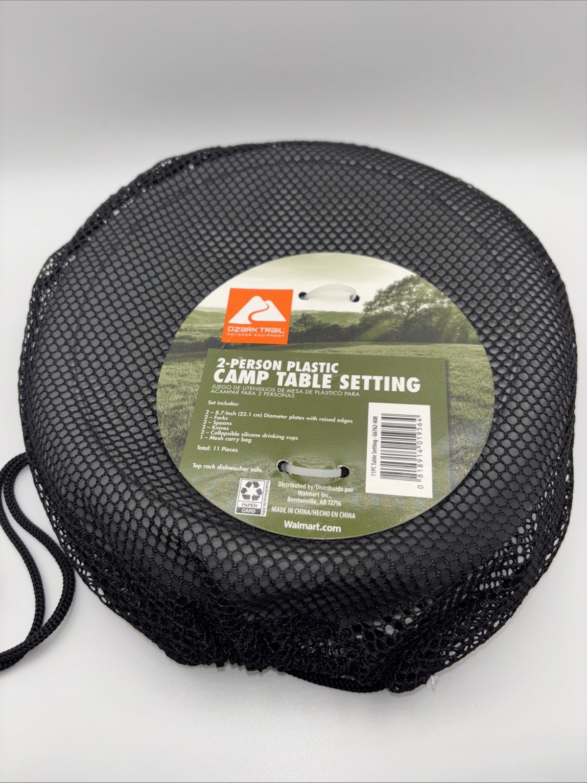 Table Set 2 Person Camp Table Setting Collapsible Cup Ozark Trail Scouts Camping