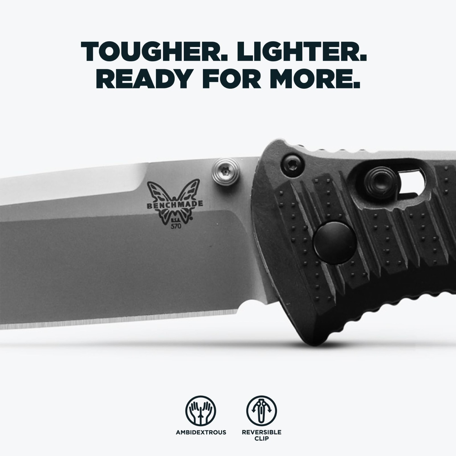 Benchmade Presidio II Folding Drop Point Knife, Black - 570-1