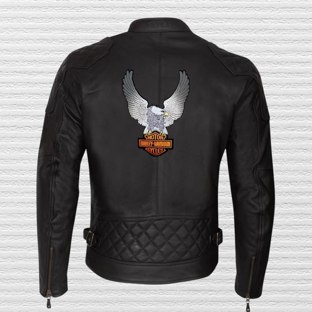 Harley-Davidson Motorcycle Embroidery Patch Silver Eagle Iron-On Sew Back Patch
